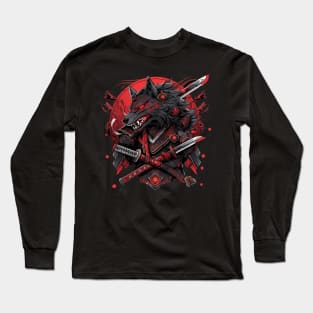 samurai wolf Long Sleeve T-Shirt